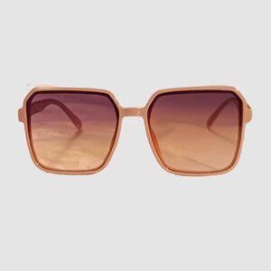 Pale Pink Sunglasses with Gradient Purple to Auburn Lens